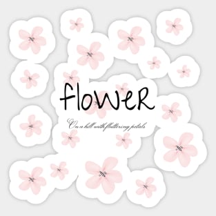 flower,On a hill with fluttering petals Sticker